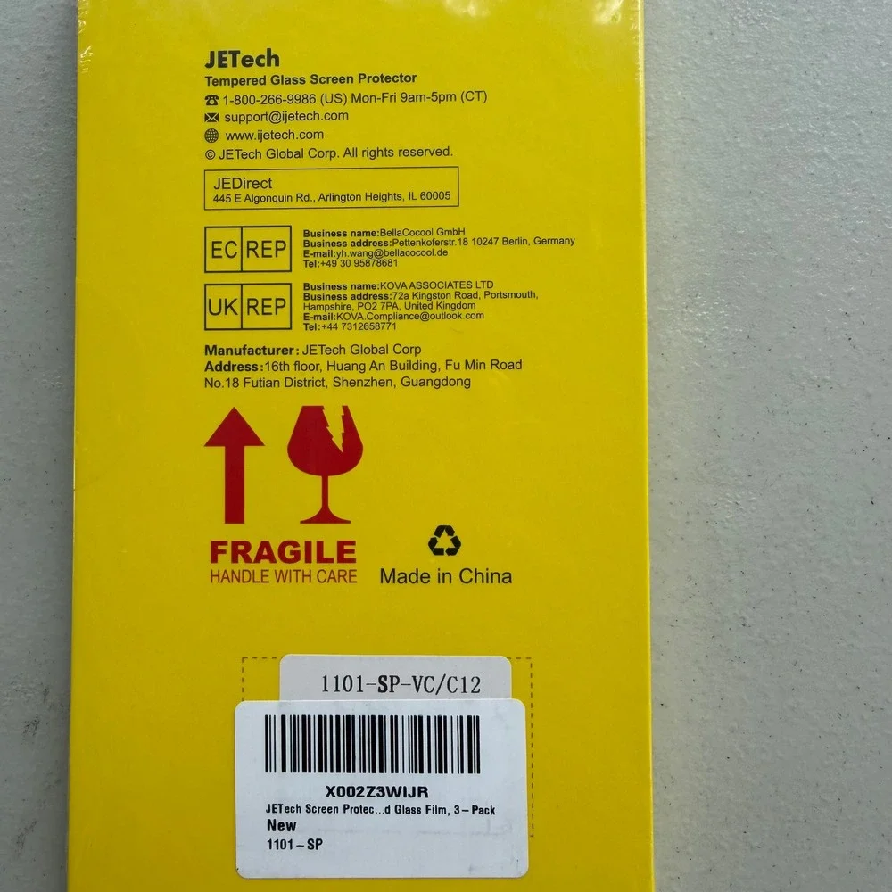 JETech Tempered Glass Screen Protector for iPhone 6.1 In. 3-Pack 9H Hardness New